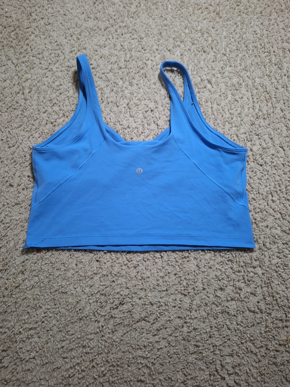 Lululemon Athletica Blue Align V-Neck Cropped Tank Top w/ Built-in Bra Size 14 - Picture 4 of 8